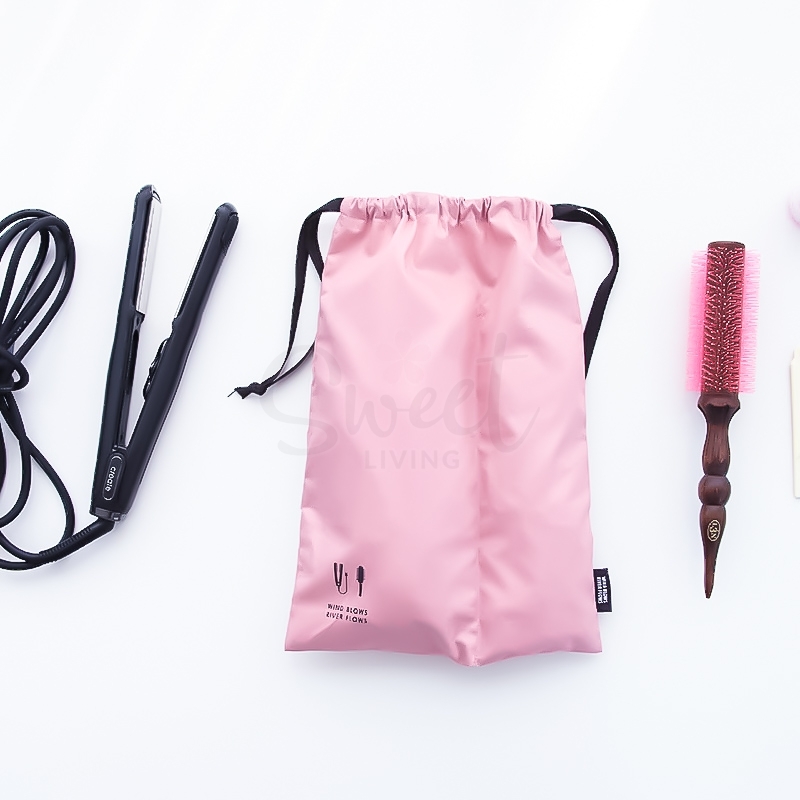 【韩国 Iconic】简约纯色美发工具直板夹/卷发器 分隔抽绳收纳袋 Hair Split Pouch -  - 1@ - Sweet Living