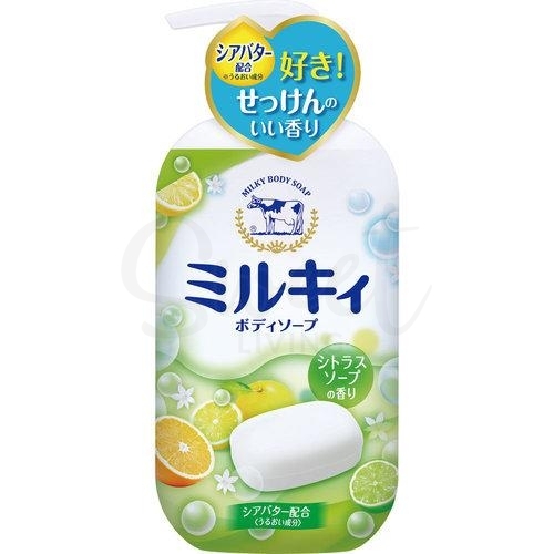 【日本 COW】Bouncia 牛乳石碱硷沐浴露 保湿滋润 YUZU 柑橘香 温和全家可用 550ml -  - 1@ - Sweet Living