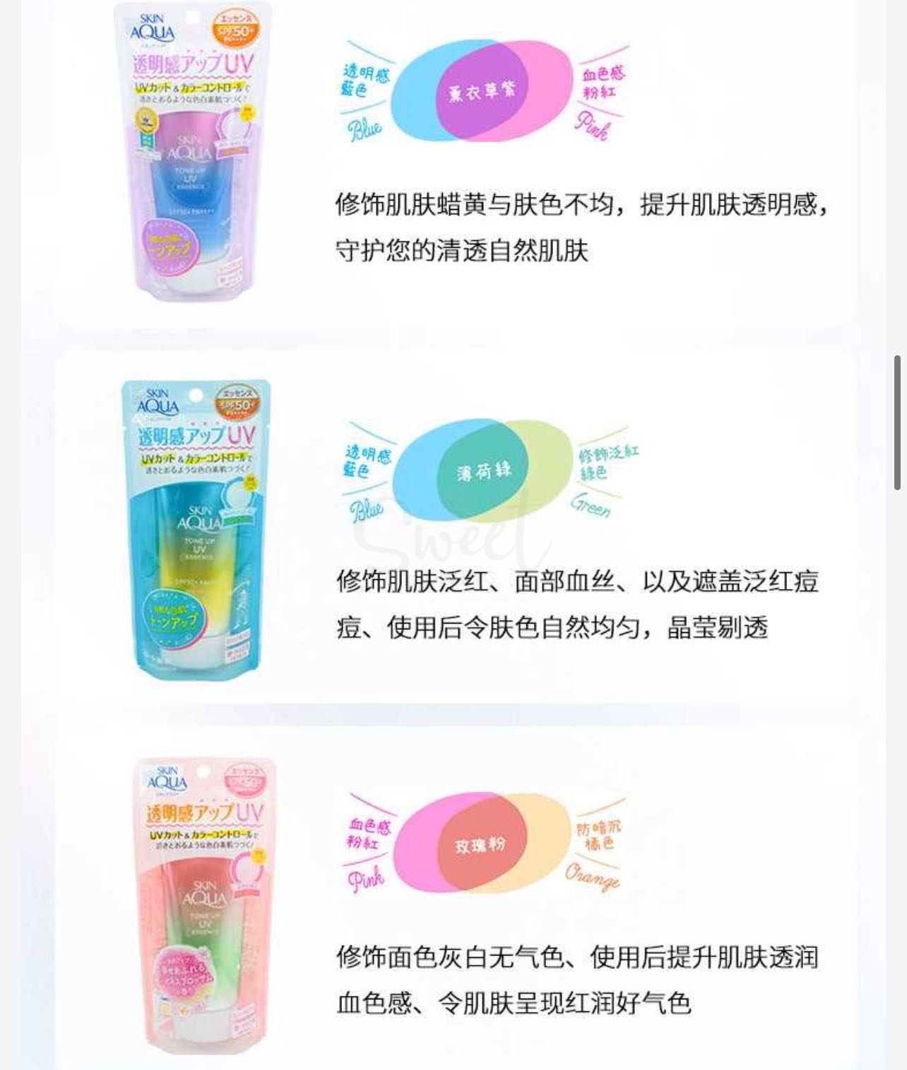 【日本 ROHTO】乐敦 SKIN AQUA 新碧 彩虹防晒 水感美容液精华防晒  70g SPF50+ -  - 15@ - Sweet Living