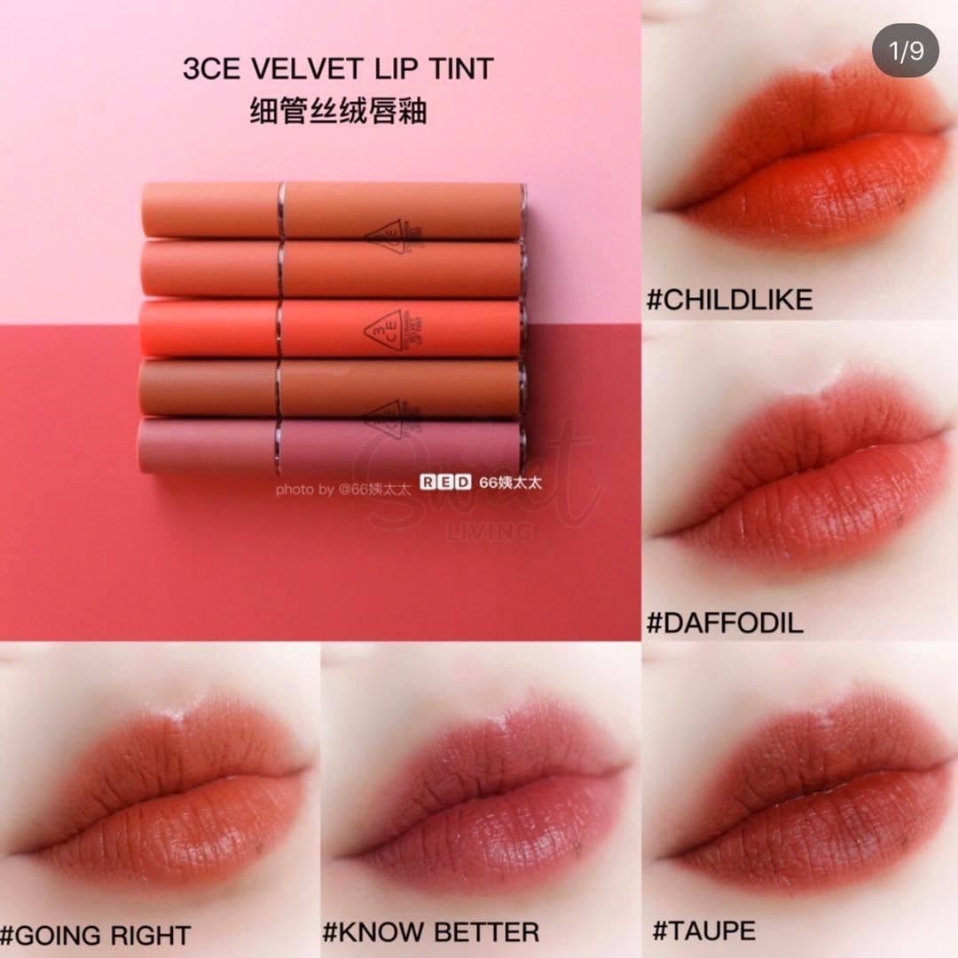 【韩国 3CE】velve lip tint 丝绒雾面唇釉/口红 - @ - 5 - Sweet Living