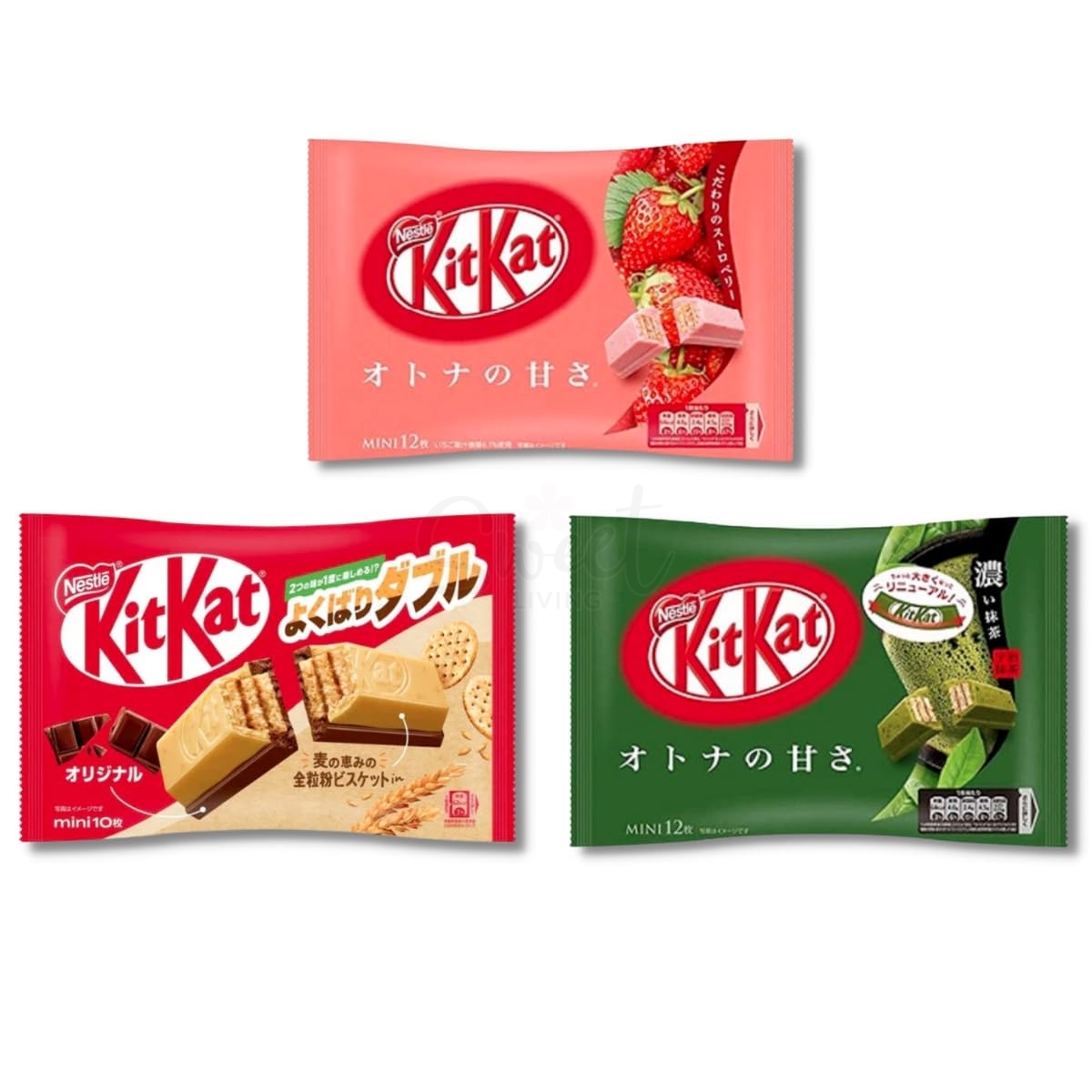 【日本 kitkat】日本雀巢奇巧威化饼干 多种口味 特浓抹茶/巧克力/奶茶味/草莓味 -  - 6@ - Sweet Living